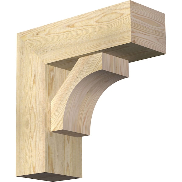 Ekena Millwork Westlake Block Rough Sawn Bracket w/ Offset Brace, Douglas Fir, 8"W x 22"D x 22"H BKT0806X22X22WTL05RDF - main